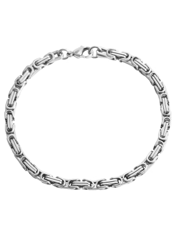 Adeliás Unisex Armband – Gliederarmband aus Edelstahl 22 cm in silber