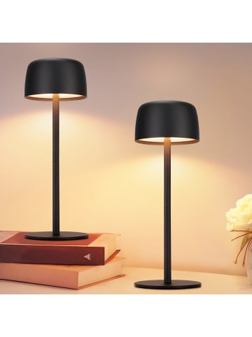 ZMH 2er-Set Tischleuchte LED in schwarz Tragbar Kabelloses Nachtlampe Touch Dimmbar