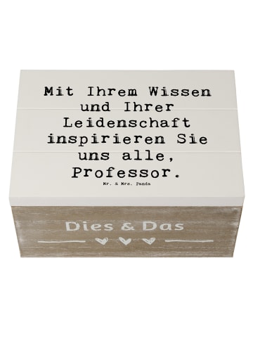 Mr. & Mrs. Panda Holzkiste Spruch Inspirierender Professor mit S... in Weiß