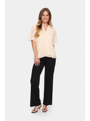 SAINT TROPEZ Kurzarm-Bluse ZannaSZ Gerade Passform in Creme