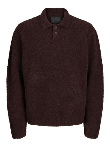 Jack & Jones Gestricktes Polo in Bitter Chocolate