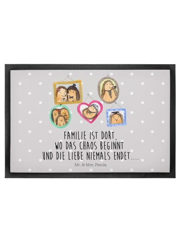 Mr. & Mrs. Panda Sauberlaufmatte Igel Familie mit Spruch in Grau Pastell