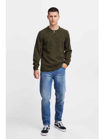 BLEND Strickpullover BHPullover 20716804  Basic Strickpullover mit Logo-Label in oliv