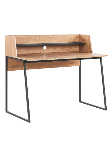 Beliani Schreibtisch GORUS in Braun/Schwarz - (W) 120 x (H) 101 x (L) 59 cm