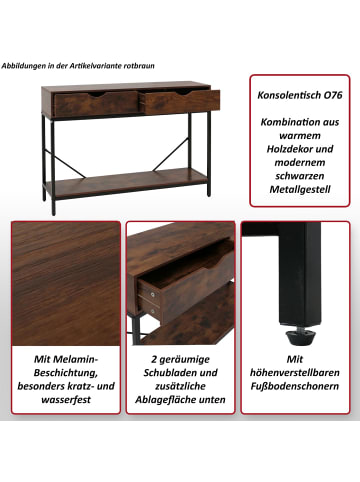 MCW Konsolentisch O76, Rotbraun