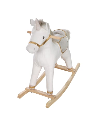 roba Schaukeleinhorn gepolstert – Sattel & Zaumzeug grau/gold, ab 24 Monaten