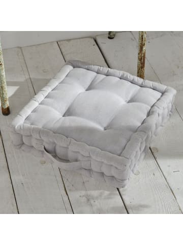 Today Bodenkissen CONSTANCE, Musselin-Baumwolle in Grau, (B) 40 x (H) 10 x (L) 40 cm