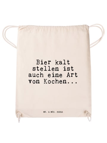 Mr. & Mrs. Panda Sportbeutel Bier kalt stellen ist... mit Spruch in Creme