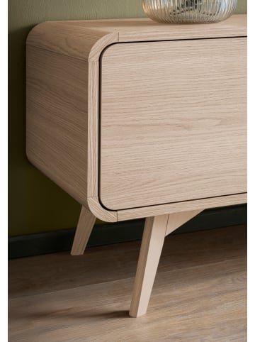 Furn.Design Wohnwand Eiche natur 4-teilig 308 cm, Wohnkombination mit Push-to-Open