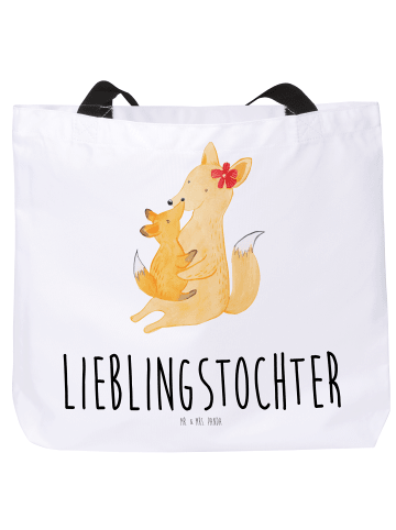 Mr. & Mrs. Panda Tote Bag Damen Fuchs Mama mit Spruch in Weiß
