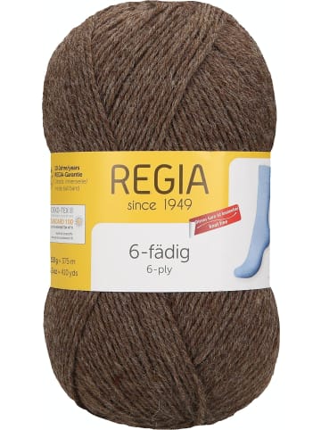 Regia Handstrickgarne 6-fädig Uni, 150g in Borke Mel.