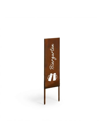 relaxdays Edelrost-Gartendeko "Biergarten" in Braun - 85 x 28 cm