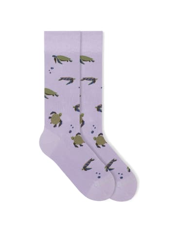 von Jungfeld Gemusterte Socken Signature Icons in Turtle - Pastel Lilac