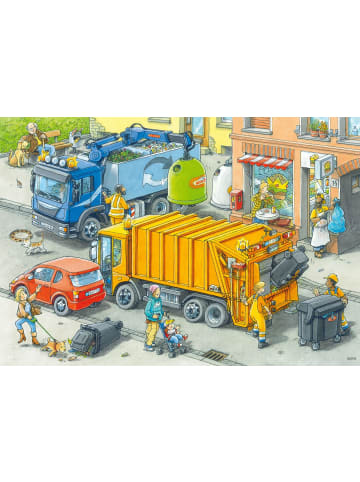 Ravensburger Ravensburger Kinderpuzzle - 05096 Müllabfuhr und Abschleppwagen - Puzzle für...