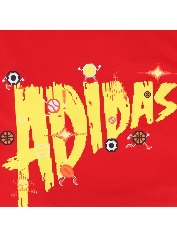 adidas Shirt 8-Bit Graphic Pixel Retro Lineage Tee in Rot