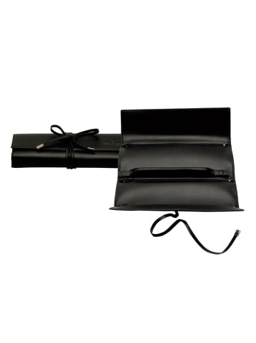 Windrose Nappa Schmuckkasten Leder 21 cm in schwarz