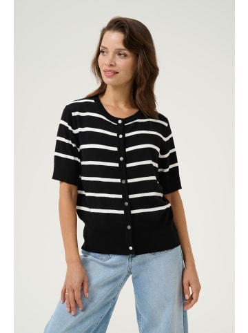 Kaffe Strickjacke KAlizza Regular fit in Black/Chalk Stripe