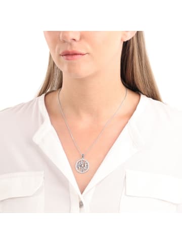 Amor Kette mit Anhänger Silber 925, rhodiniert+rosévergoldet in Bicolor