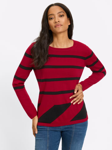 Heine Pullover in rot-schwarz-gemustert