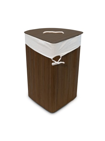 relaxdays 2 x Eckwäschekorb in Braun - (B)49,5 x (H)65 x (T)37 cm