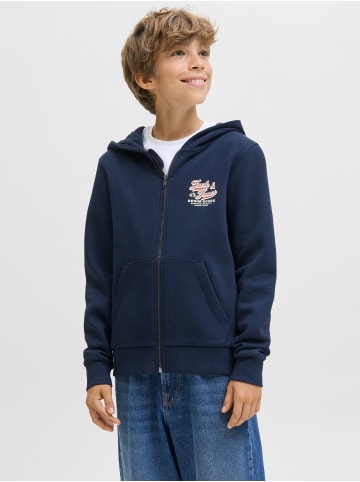 JACK & JONES Junior Kapuzensweatjacke JJELOGO SWEAT ZIPHOOD JNR in sky captain