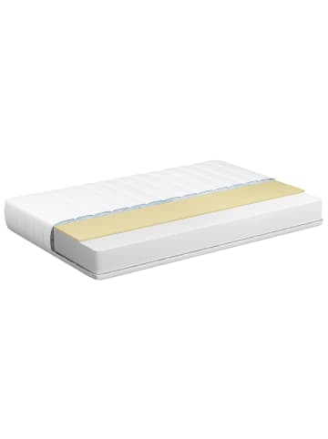 Beliani Matratze SERENITY in Weiß/Grau - (W) 120 x (H) 18 x (L) 200 cm H2/3 Mittel