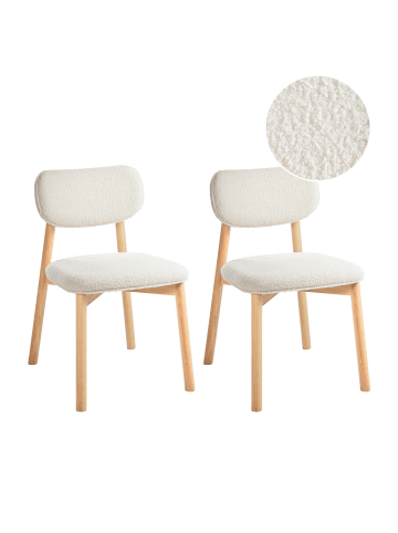 Beliani 2er-Set Esszimmerstuhl MILLS in Braun/Beige