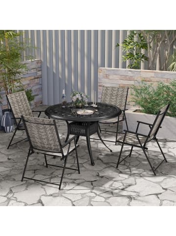 COSTWAY 2er Set Gartenstühle Polyrattan in Grau