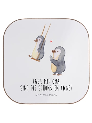 Mr. & Mrs. Panda Untersetzer Pinguin Oma schaukeln mit Spruch in Weiß