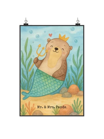 Mr. & Mrs. Panda Print Wassermann Astrologie Design ohne Spruch in Weiß