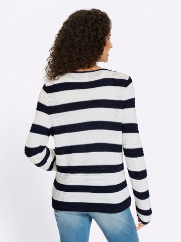 Heine Strickjacke in marine-ecru-gestreift