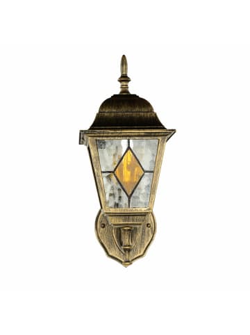 Licht-Erlebnisse Außen Wandlampe in Gold Antik