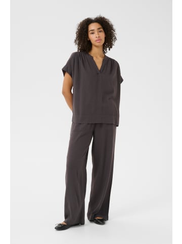Kaffe Kurzarm-Bluse KAmilia Loose fit in Black Oyster