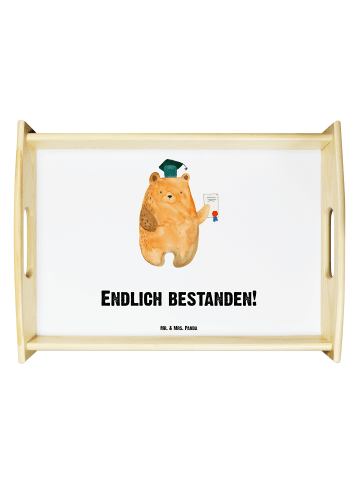 Mr. & Mrs. Panda Dekotablett Bär Prüfung mit Spruch in Weiß