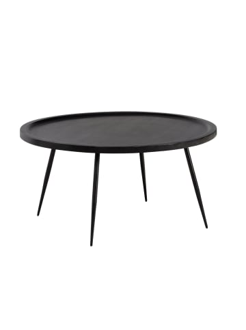 FineBuy Couchtisch in Schwarz / Mango / 75x75x38