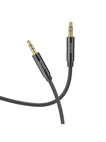 HOCO AUX -Kabel Klinke 3,5 mm auf Klinke 3,5 mm in Schwarz 2m Audiokabel in Schwarz