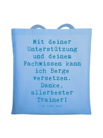 Mr. & Mrs. Panda ToteBag Spruch Bester Trainer mit Spruch in Sky Blue