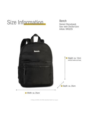Bench Nylon Cityrucksack Bench Rucksack schwarz ca. 25cm