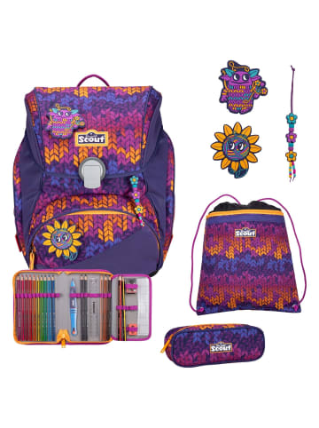 Scout Alpha Exklusiv Superflash - Schulranzen Set 4tlg. (Blue Dino) in Fantasy