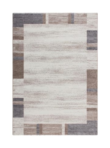 Kayoom Kurzflor Teppich Falkland in beige - silber - rechteckig