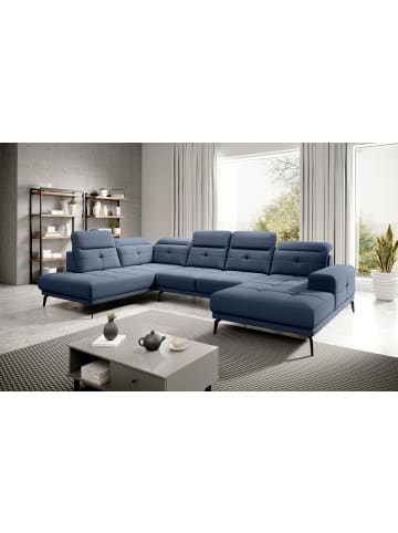 MF Design Brita Recamiere Links in Blau -  (L) 205 x (B) 350 x (H) 107 cm