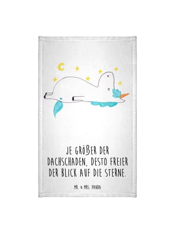 Mr. & Mrs. Panda Gästehandtuch Einhorn Sternenhimmel mit Spruch in Weiß