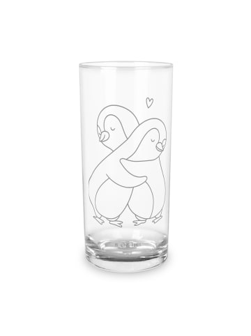 Mr. & Mrs. Panda Wasserglas Pinguine Kuscheln ohne Spruch in Transparent