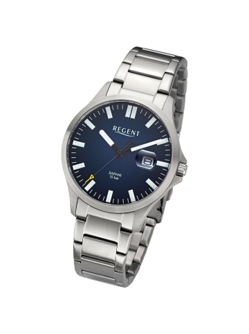 Regent Analog-Armbanduhr Regent Metallarmband silber groß (ca. 40mm)