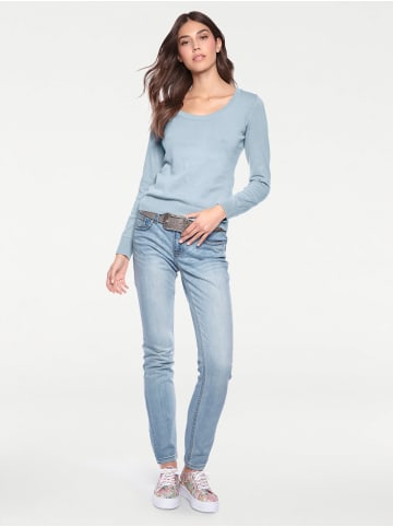 Heine Rundhalspullover in bleu