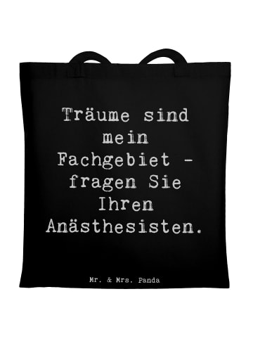 Mr. & Mrs. Panda Schultasche Spruch Anästhesist Träume mit Spruch in Schwarz