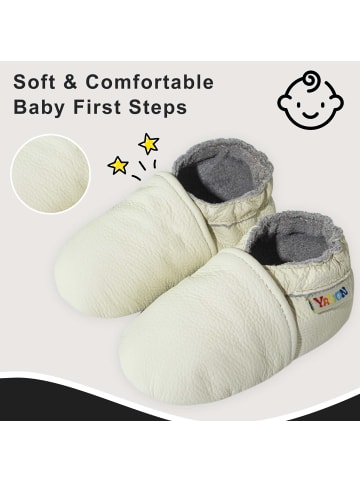 Yalion Lauflern Lederschuh Basic Creme