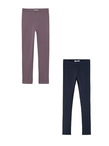 name it Leggings 2er-Set Regular Fit weich bequem Basic in Blau-Rosa