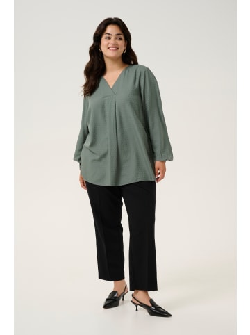 KAFFE curve Langarm-Bluse KCelse in Balsam Green