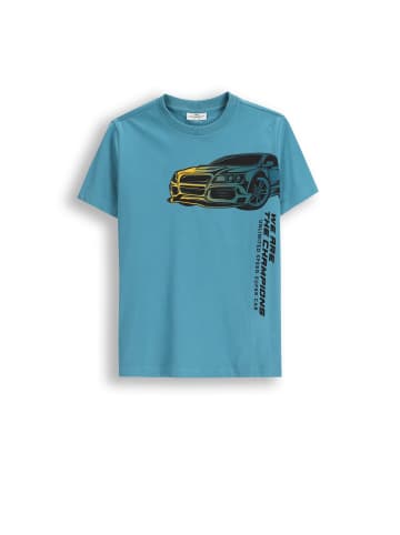 Coccodrillo Baumwoll-T-Shirt mit kurzen Ärmeln in blau
